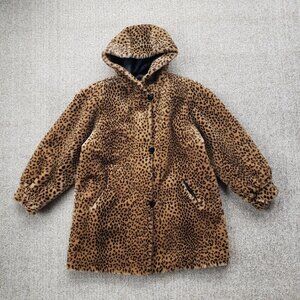 VTG Reversible J Percy for Marvin Richards Faux Fur Leopard Coat Small